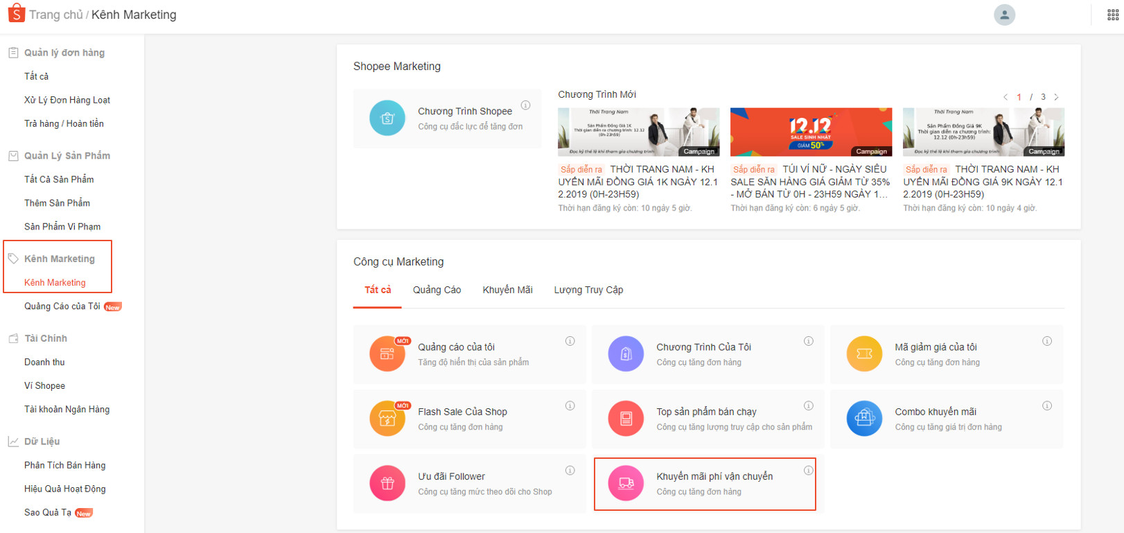 Tham gia đăng ký miễn phí vận chuyển freeship cho người bán Shopee