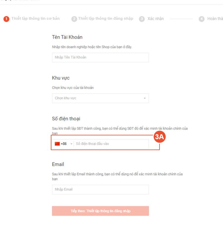 alt text: Giao diện đăng ký tài khoản chính Shopee