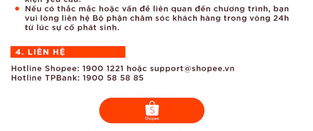 alt text: Thông tin liên hệ Shopee và ngân hàng