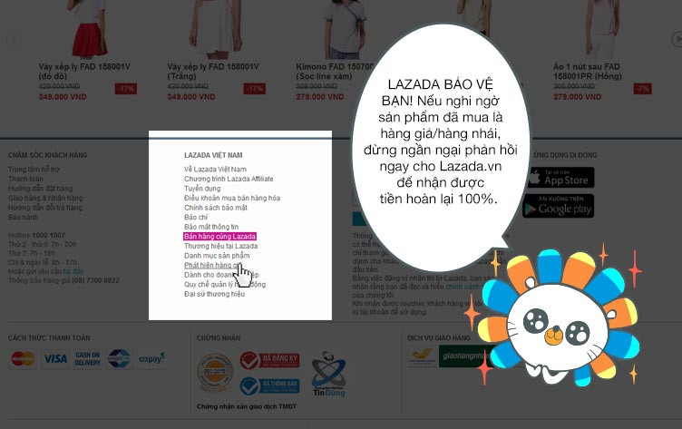 Báo cáo sản phẩm giả trên Lazada