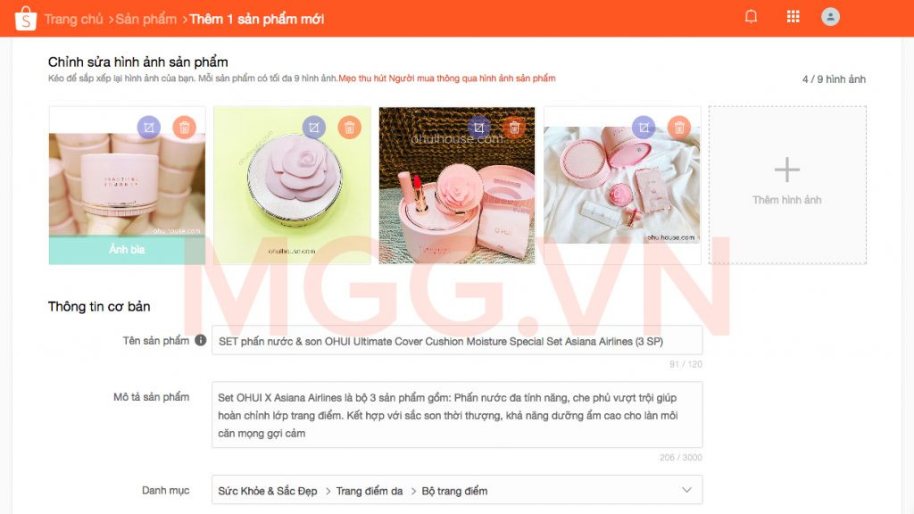 cách đăng bán sản phẩm trên Shopee