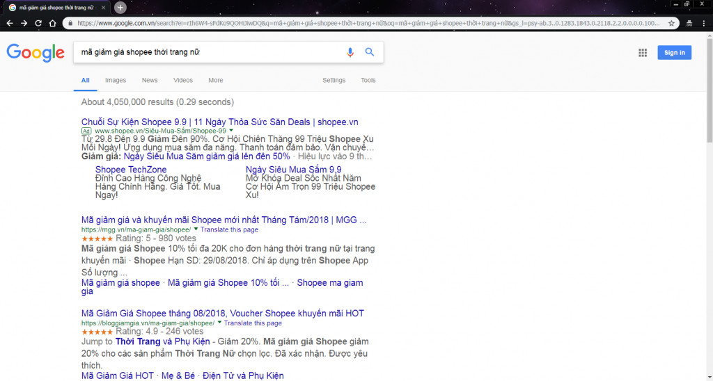 Cách nhập mã giảm giá Shopee tìm mã giảm giá thời trang nữ