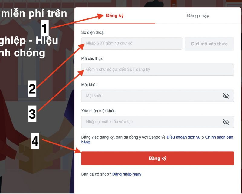 Hướng dẫn đăng ký bán hàng Sendo đầy đủ và chi tiết cho người mới tham gia