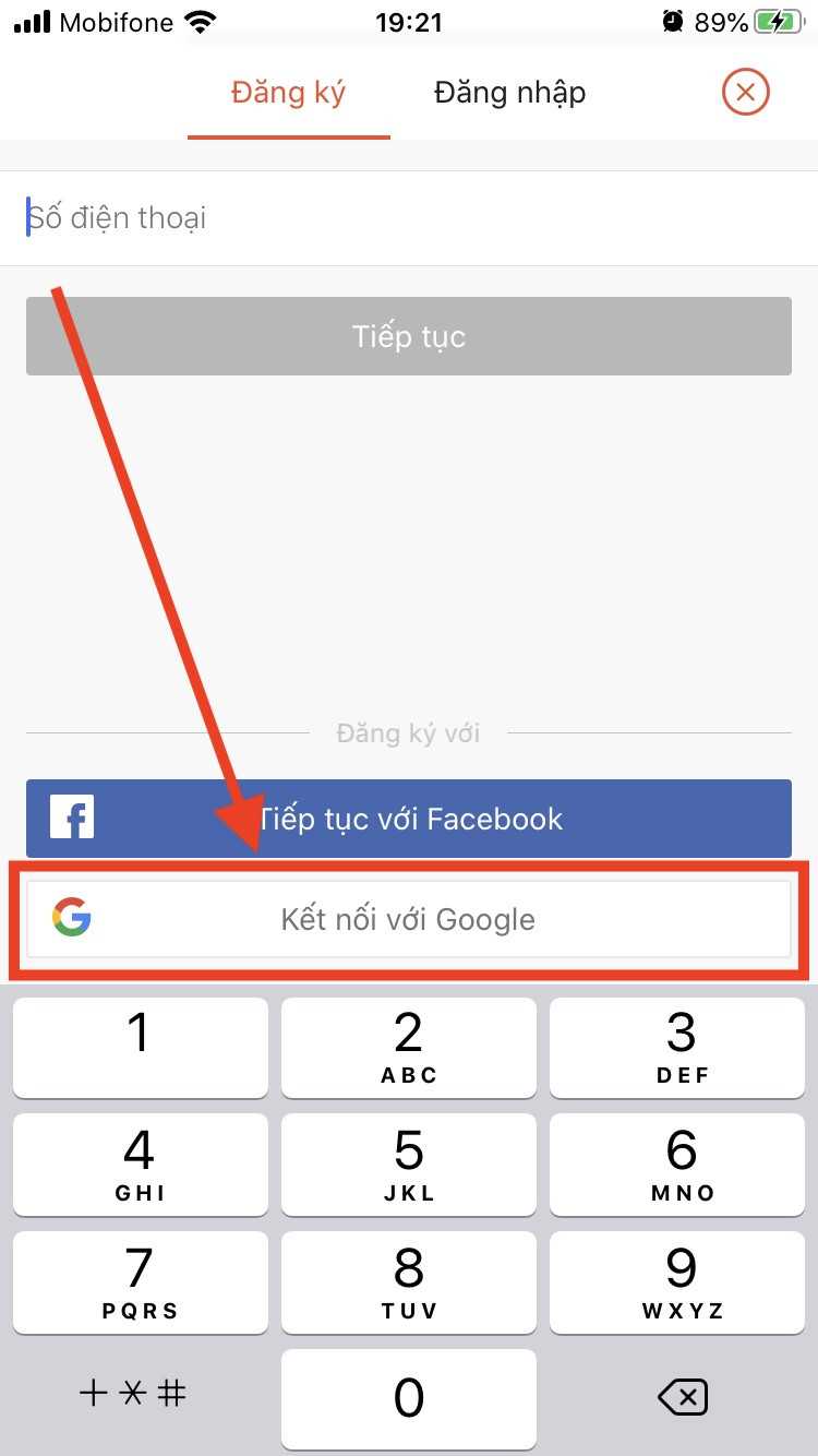 Đăng ký bằng Google