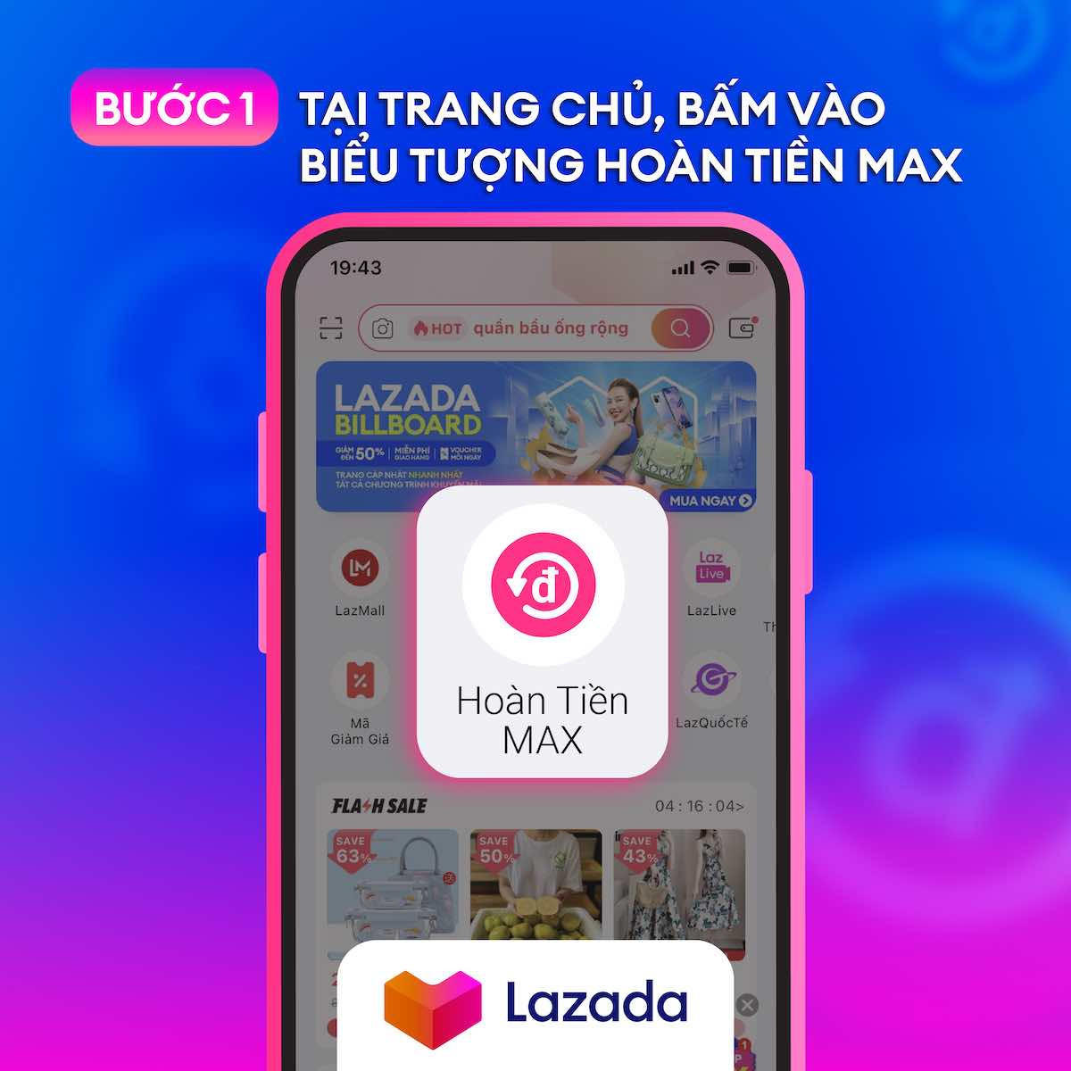 Hướng dẫn sử dụng LAZADA hoàn tiền MAX
