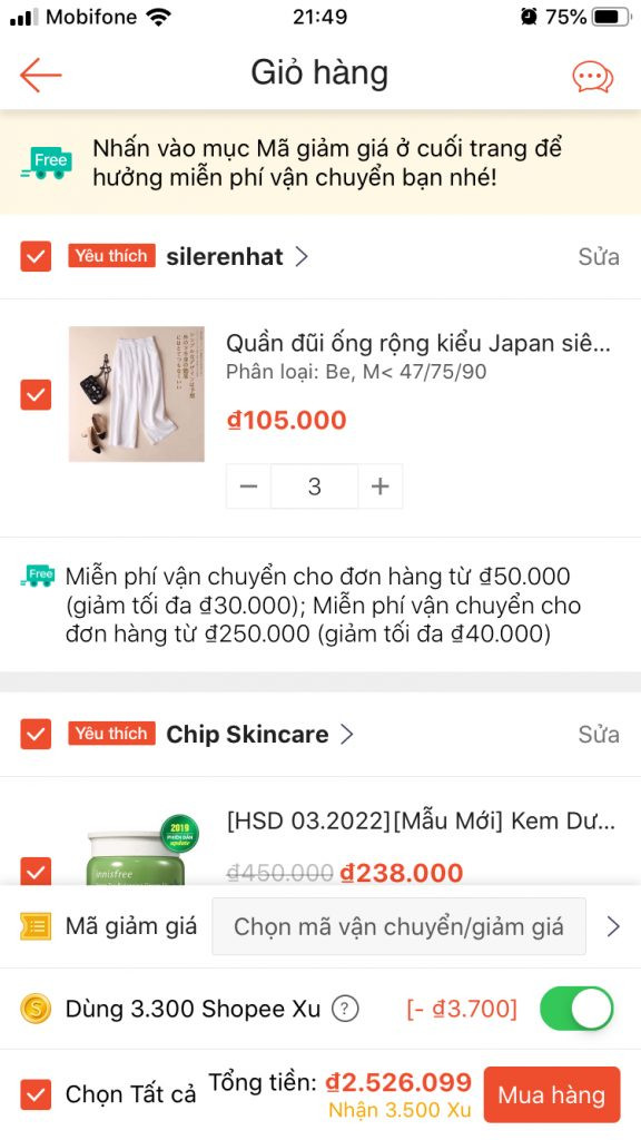 Hướng dẫn dùng Xu để mua hàng