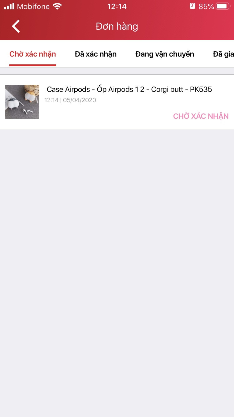 Hướng dẫn hủy đơn hàng Sendo trên app - Chọn đơn hàng chờ xác nhận