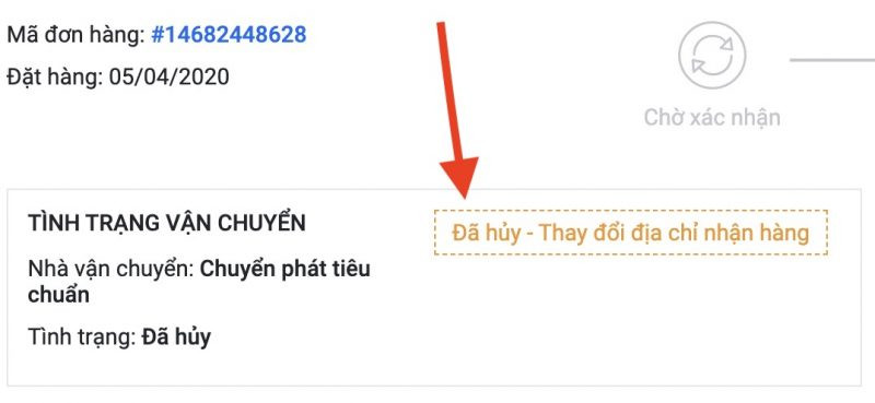 Hướng dẫn hủy đơn hàng Sendo trên web - Đơn hàng đã hủy