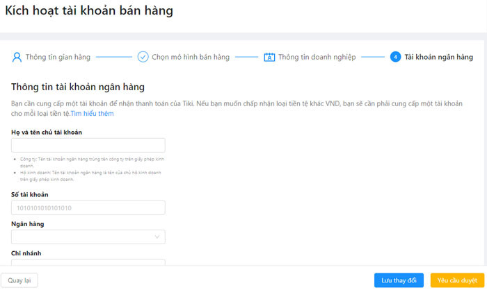 Hướng dẫn kích hoạt tài khoản Tiki bán hàng