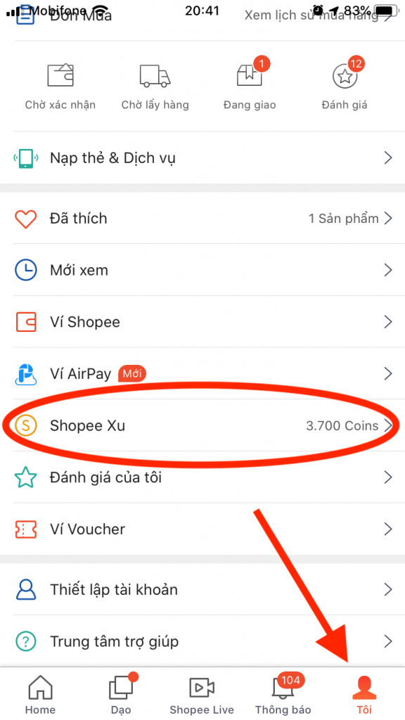 Hướng dẫn nhận Xu mỗi ngày