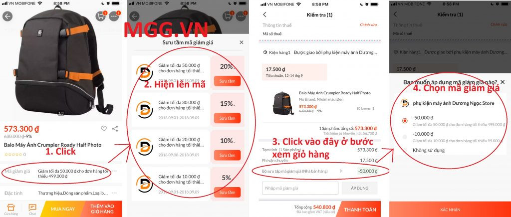 Hướng dẫn sử dụng tính năng bộ sưu tập mã giảm giá trên Lazada App thanh toán để giảm giá