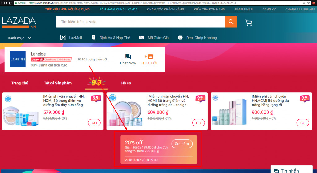 Sử dụng bộ sưu tập mã giảm giá Lazada để dùng mã giảm giá