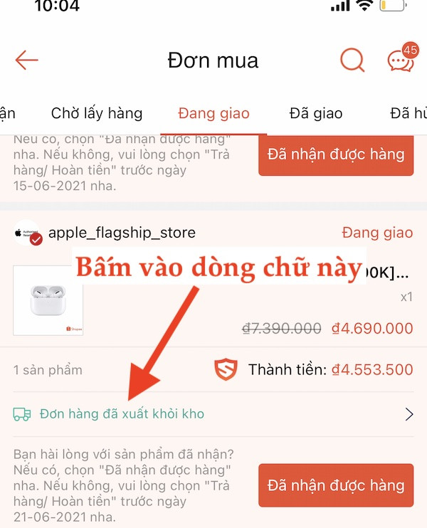 Hướng dẫn tracking đơn Shopee Express