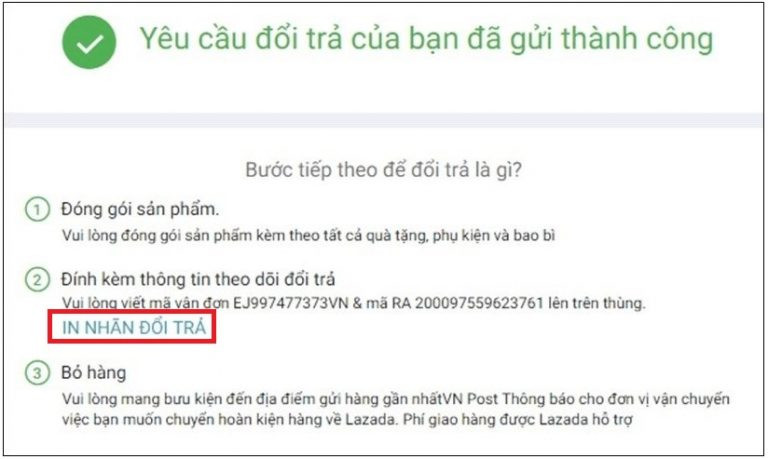 In nhãn đổi trả hàng