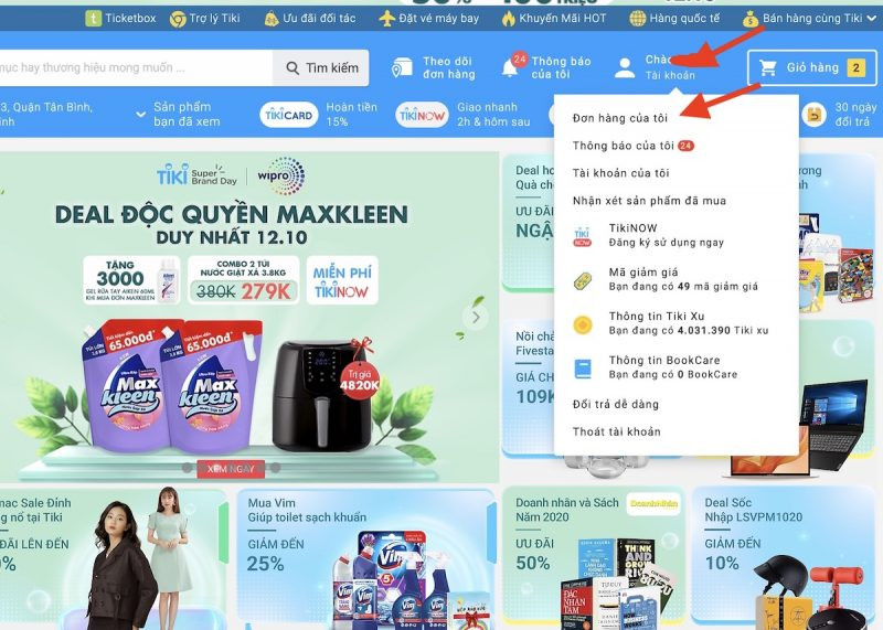 Cách kiểm tra đơn hàng Tiki đang ở đâu? Khi nào hàng đến?