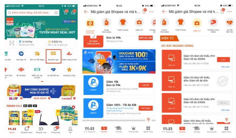Cách lưu Mã giảm giá (Voucher) Shopee vào Ví Voucher
