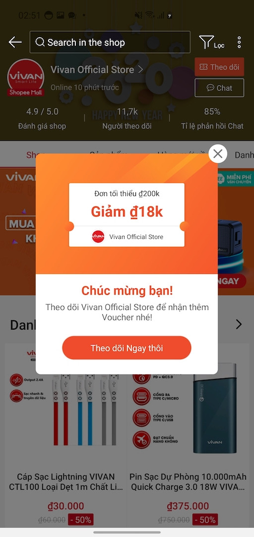 Mã giảm giá Shopee dành cho Follower