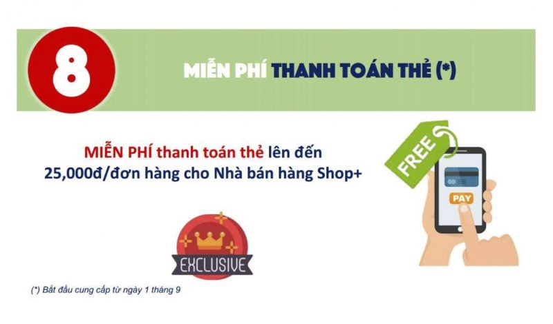 Miễn phí thanh toán thẻ