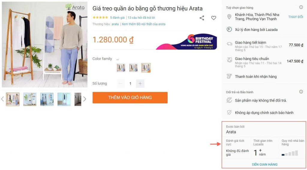 Minh họa chính sách đổi trả hàng Lazada cho sản phẩm của thương nhân