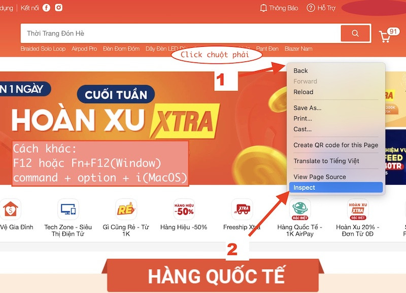 Cách xem tổng tiền Shopee và số lượng đơn đã đặt hàng