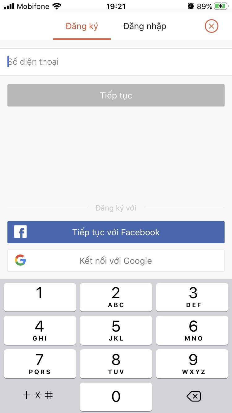 Nhập số điện thoại