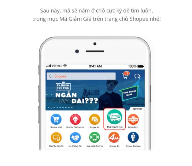 Nút giỏ hàng ở trên góc trên bên phải