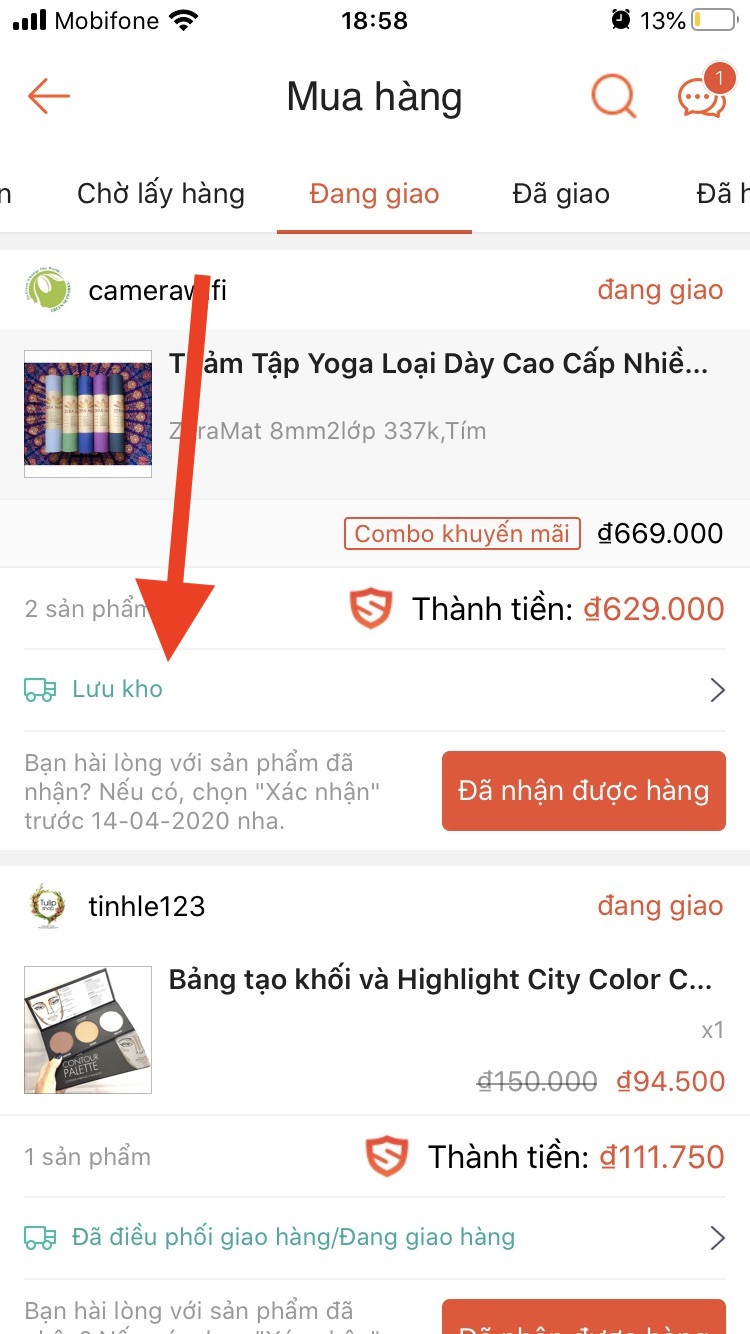 Theo dõi đơn hàng Shopee đang giao trên ứng dụng