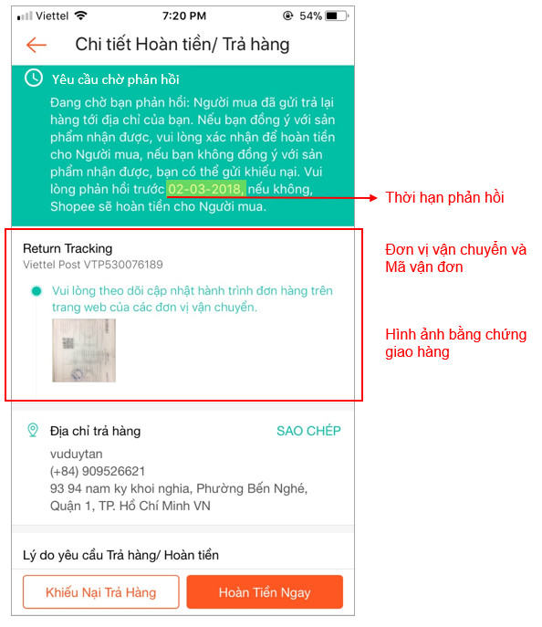 Hướng dẫn người bán xử lí đơn đổi trả Shopee sau khi đồng ý yêu cầu trả hàng Shopee