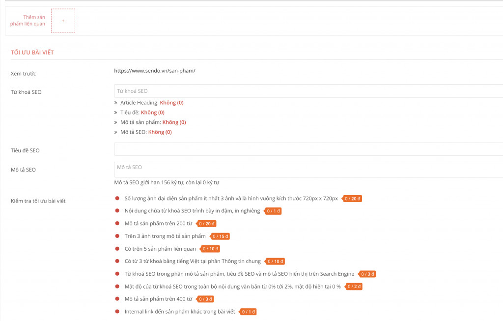 Tối ưu SEO sản phẩm